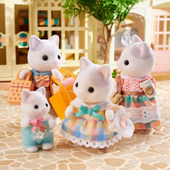 Calico Critters Latte Cat family playing together for storytelling