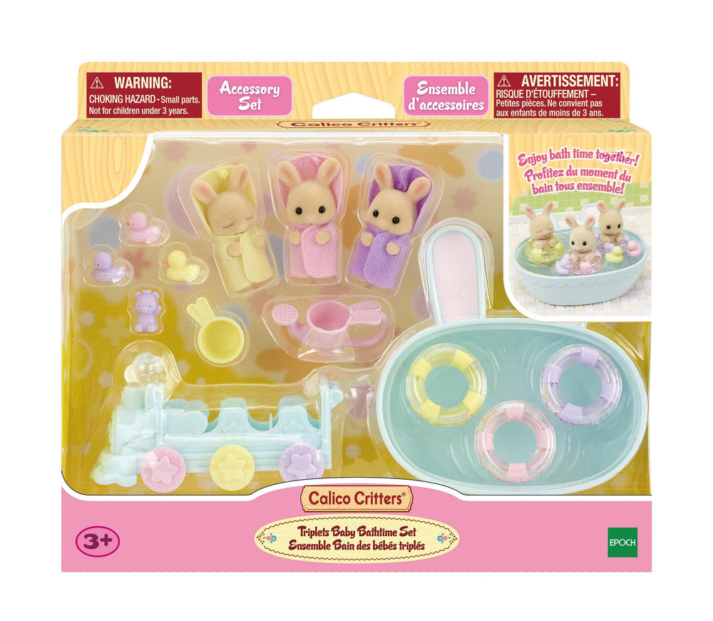 Milk Rabbit triplets with family for expanded pretend play