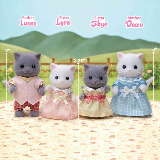 Calico Critters Persian Cat Father Lucas dressed for action with poseable joints.