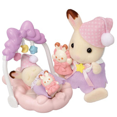 Calico Critters Sleepy Dream Siblings baby gym with mobile adds visual calm during play.