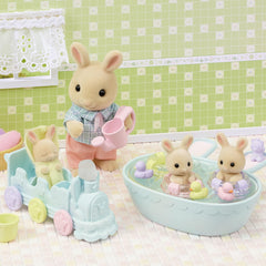 Bath toys and accessories from Calico Critters for pretend play during tub time