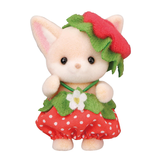Calico Critters Very Berry baby figure in a berry-themed costume for pretend play.