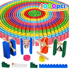 CALIDIA 1000-piece domino set front view with glossy wooden tiles