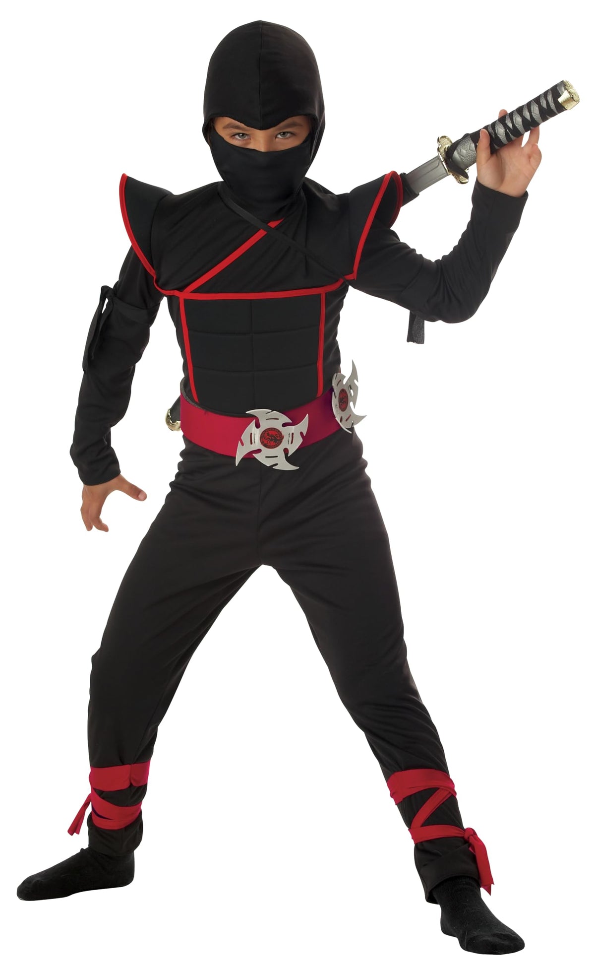 California Costumes stealth ninja jumpsuit with hood for easy concealment during play