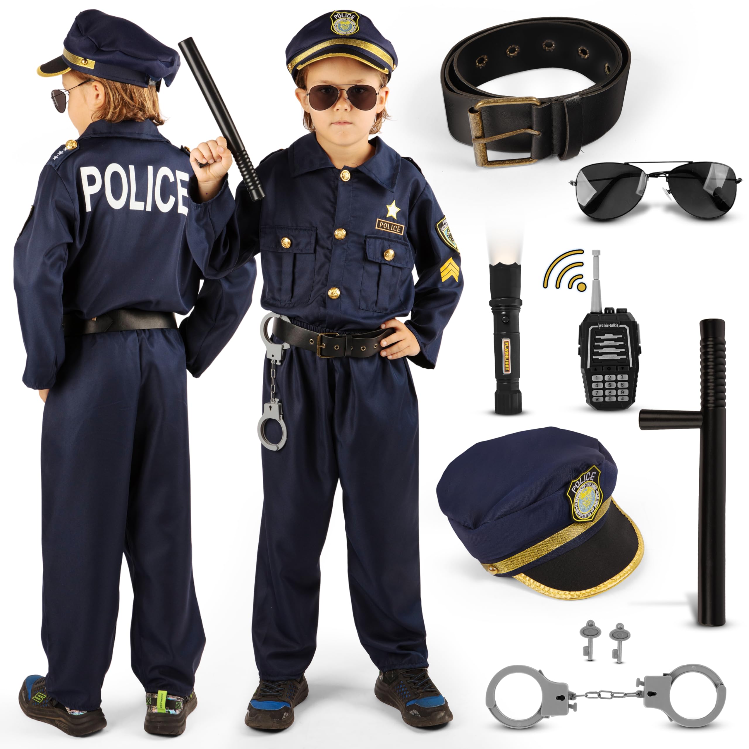 CALINREE2 police costume set for kids 3–5 years ready for imaginative play
