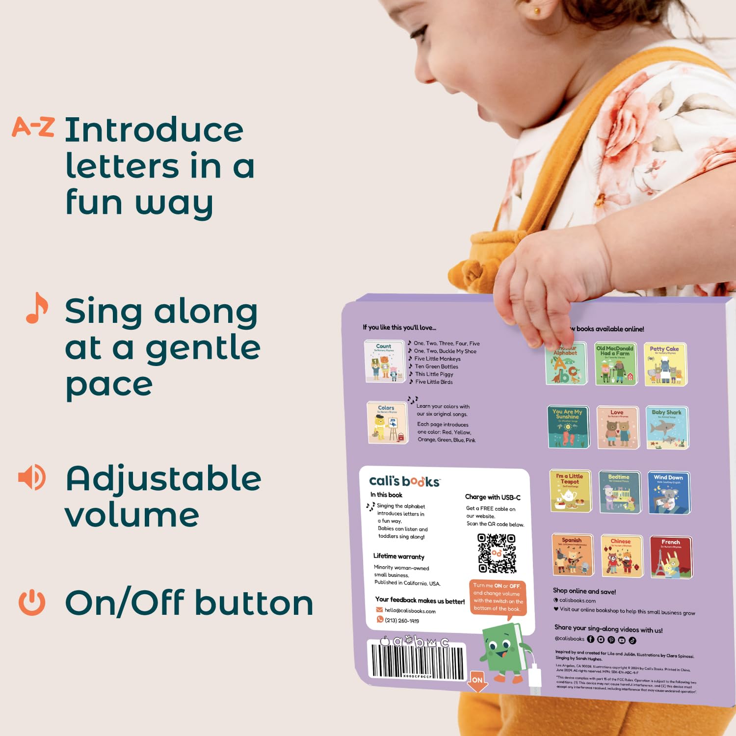 Cali's Books compact design is travel-friendly for learning on the go