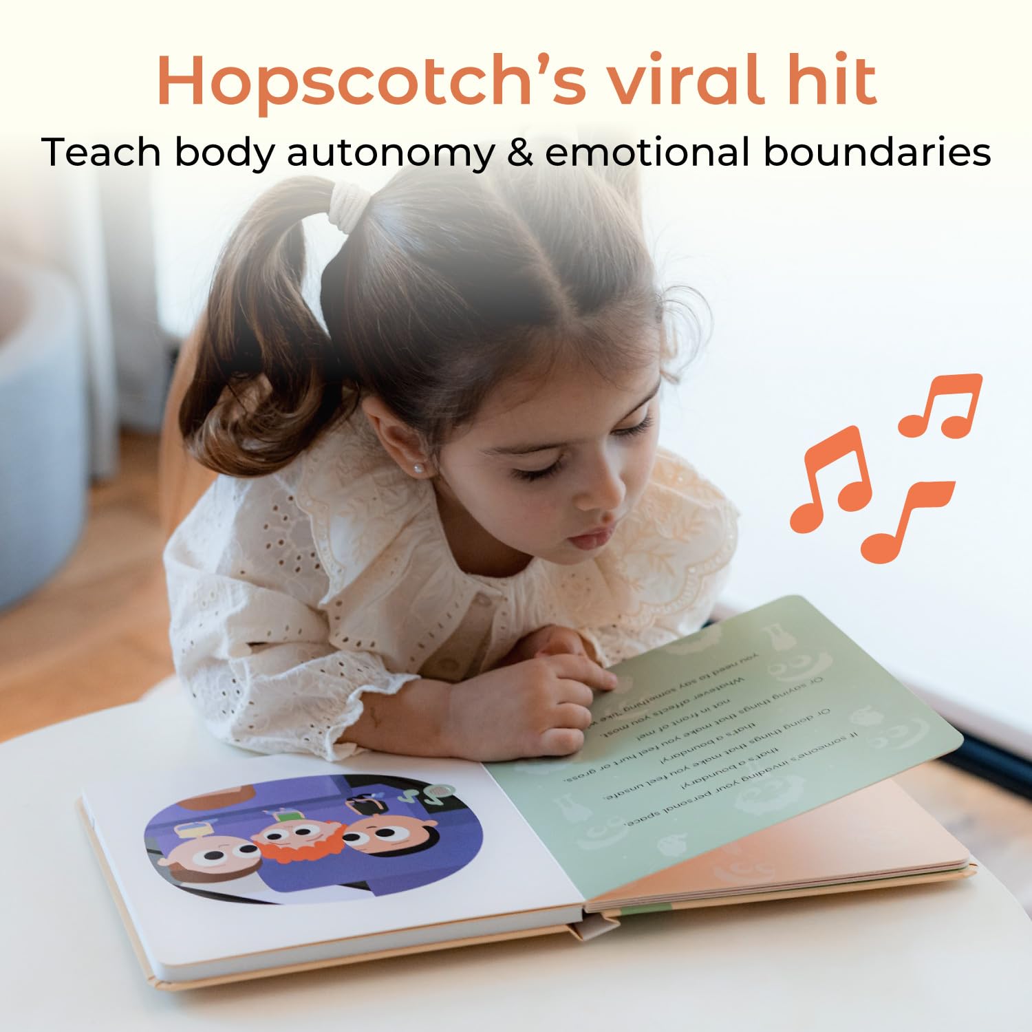 Cali's Books Boundaries Song Hopscotch buttons offer interactive melodies for engagement