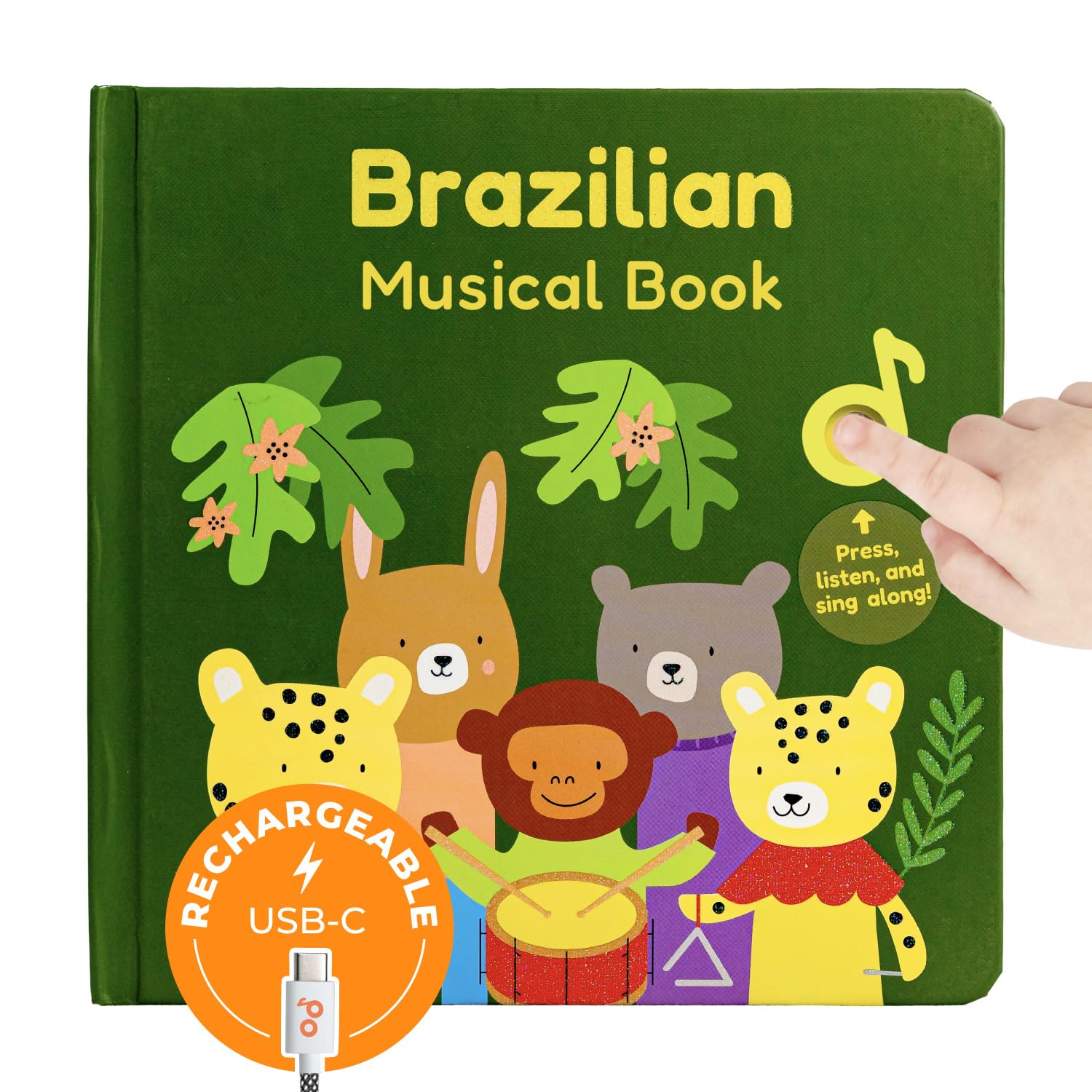 Cali's Books Brazilian Nursery Rhymes Book cover with vibrant illustrations.