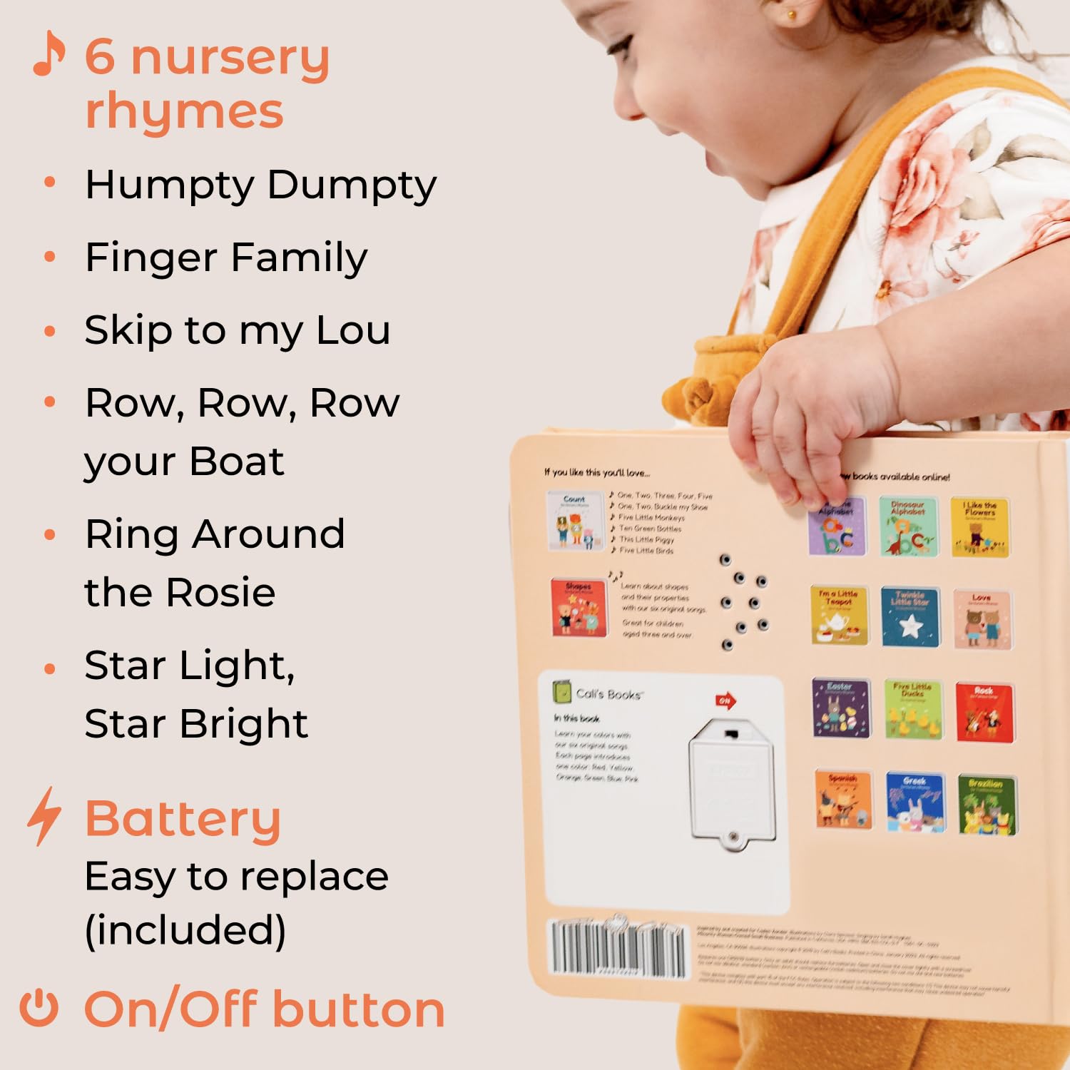 Buttons invite hands-on interaction in Cali's Books Colors Book for Toddlers.