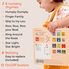 Buttons invite hands-on interaction in Cali's Books Colors Book for Toddlers.