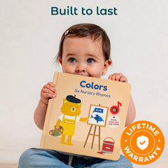 Color-learning pages in Cali's Books Colors Book for Toddlers support recognition and matching.