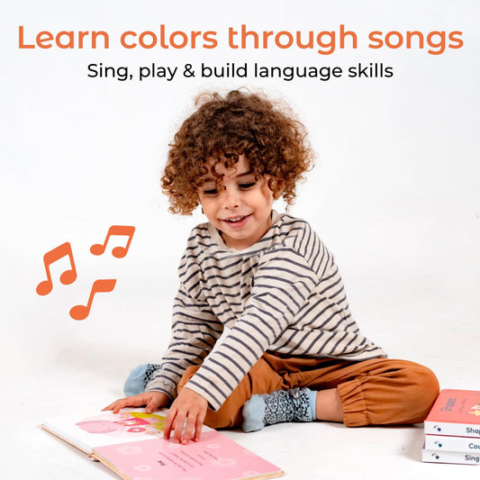 Inside pages of Cali's Books Colors Book for Toddlers show Montessori-inspired illustrations for early skills.