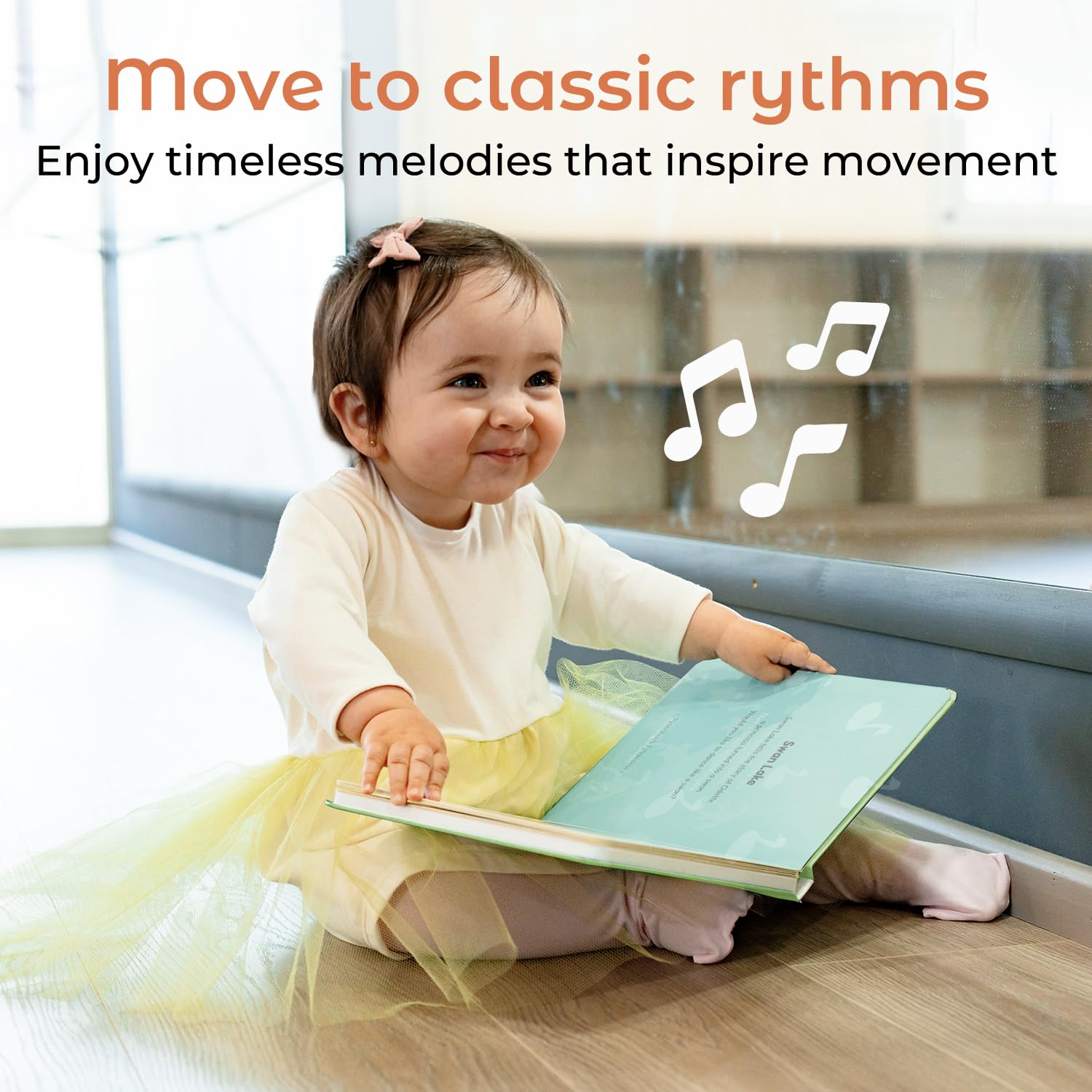 Cali's Books Dance interactive buttons engage tiny hands during playful music moments.