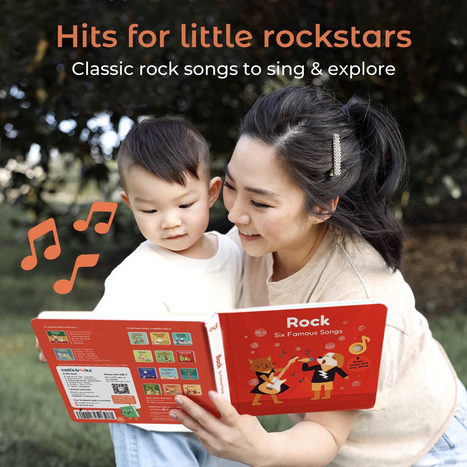 Cali's Books ergonomic sound button section emphasizes fine motor fun and cause-effect learning.