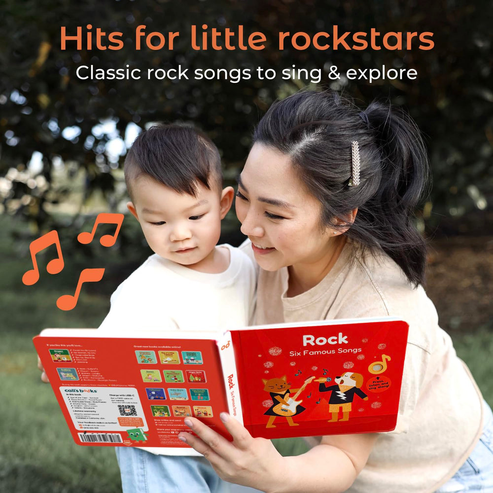 Cali's Books ergonomic sound button section emphasizes fine motor fun and cause-effect learning.