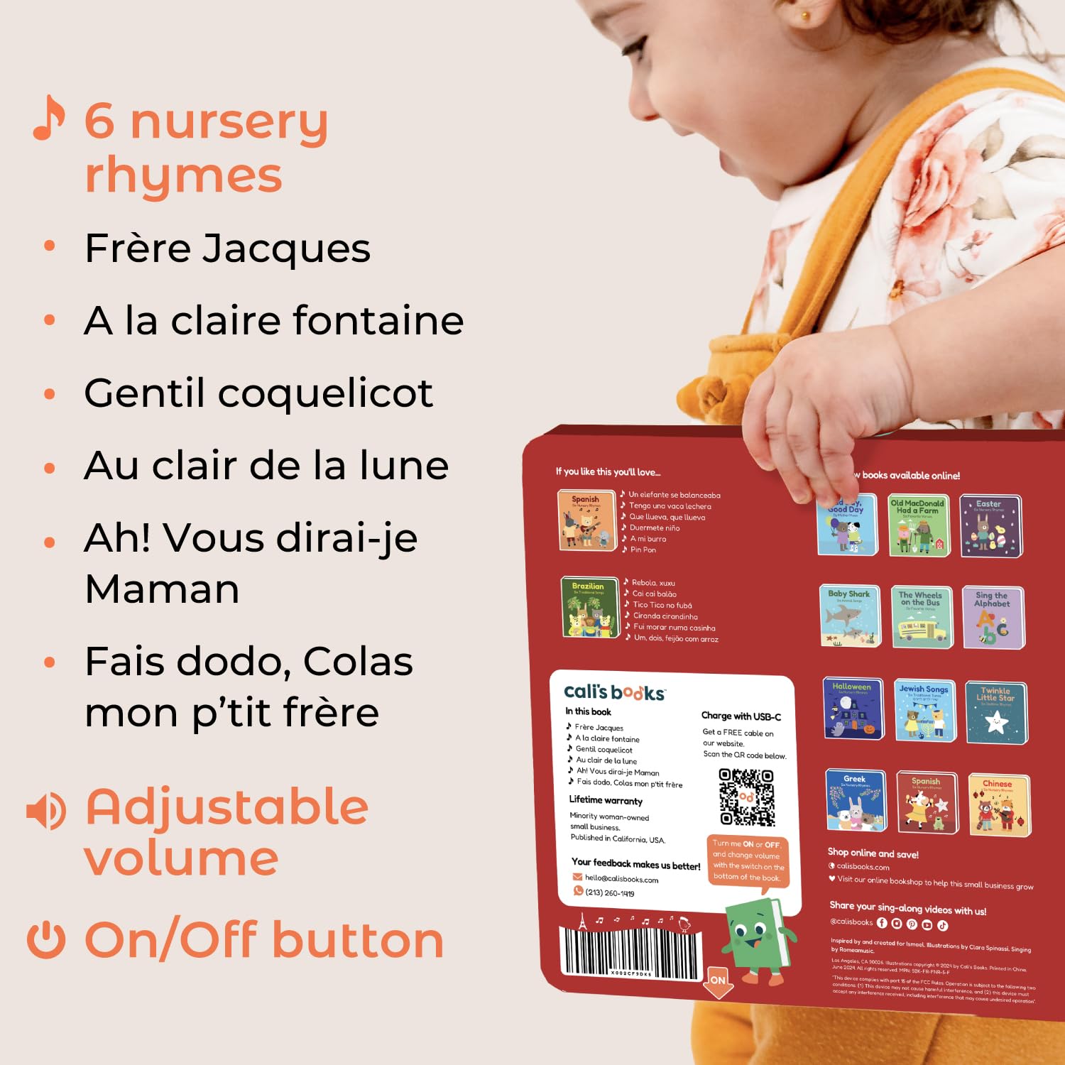 Cali's Books French Nursery Rhymes illustrations spark imagination during daily routines.
