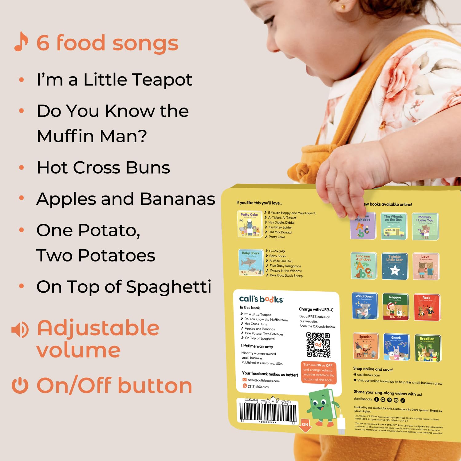 Cali's Books I'm a Little Teapot toddler singing page supports rhythm and language play.