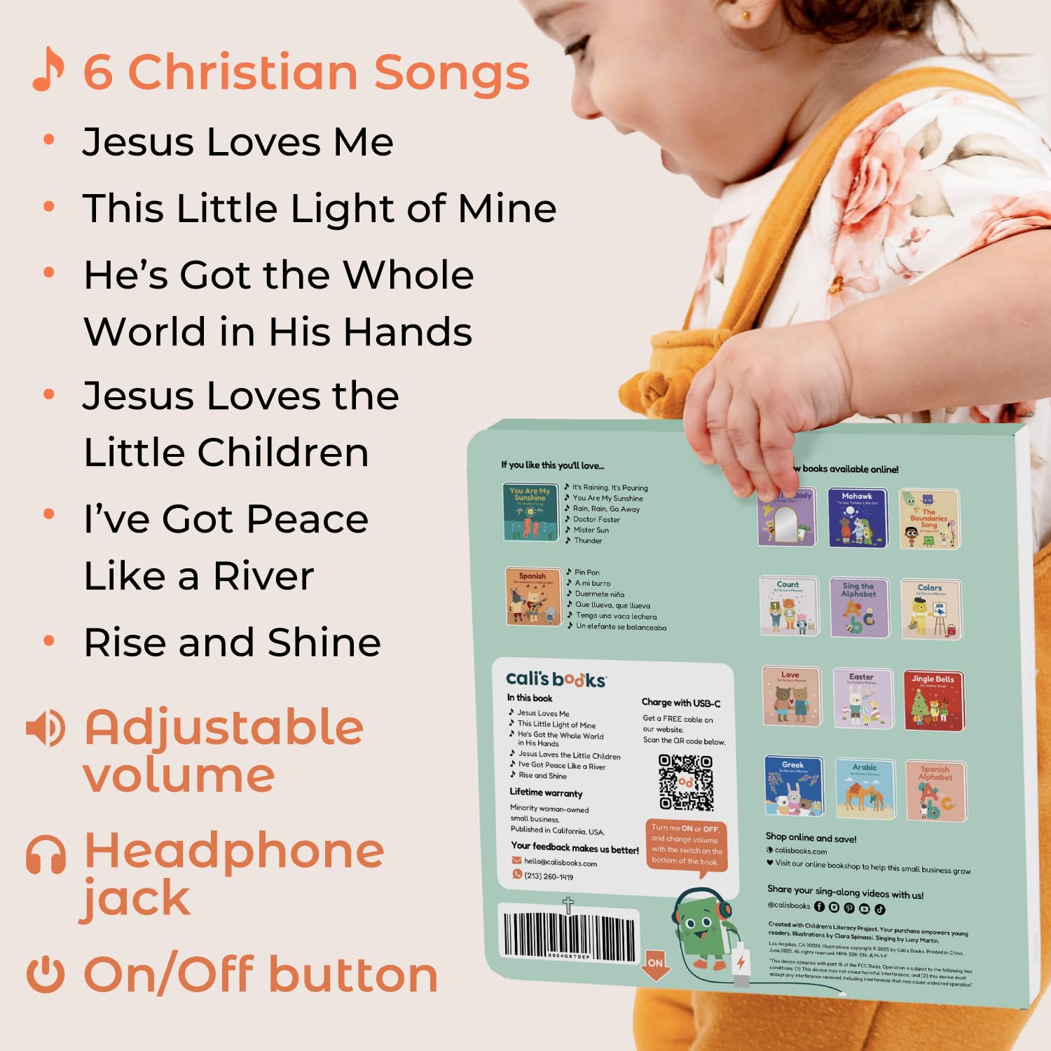 Cali's Books Jesus Loves Me sturdy construction designed to withstand daily toddler use.