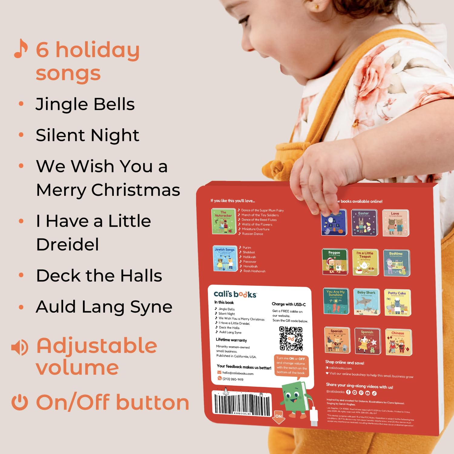 Cali's Books Jingle Bells six tunes included for festive sing-alongs.