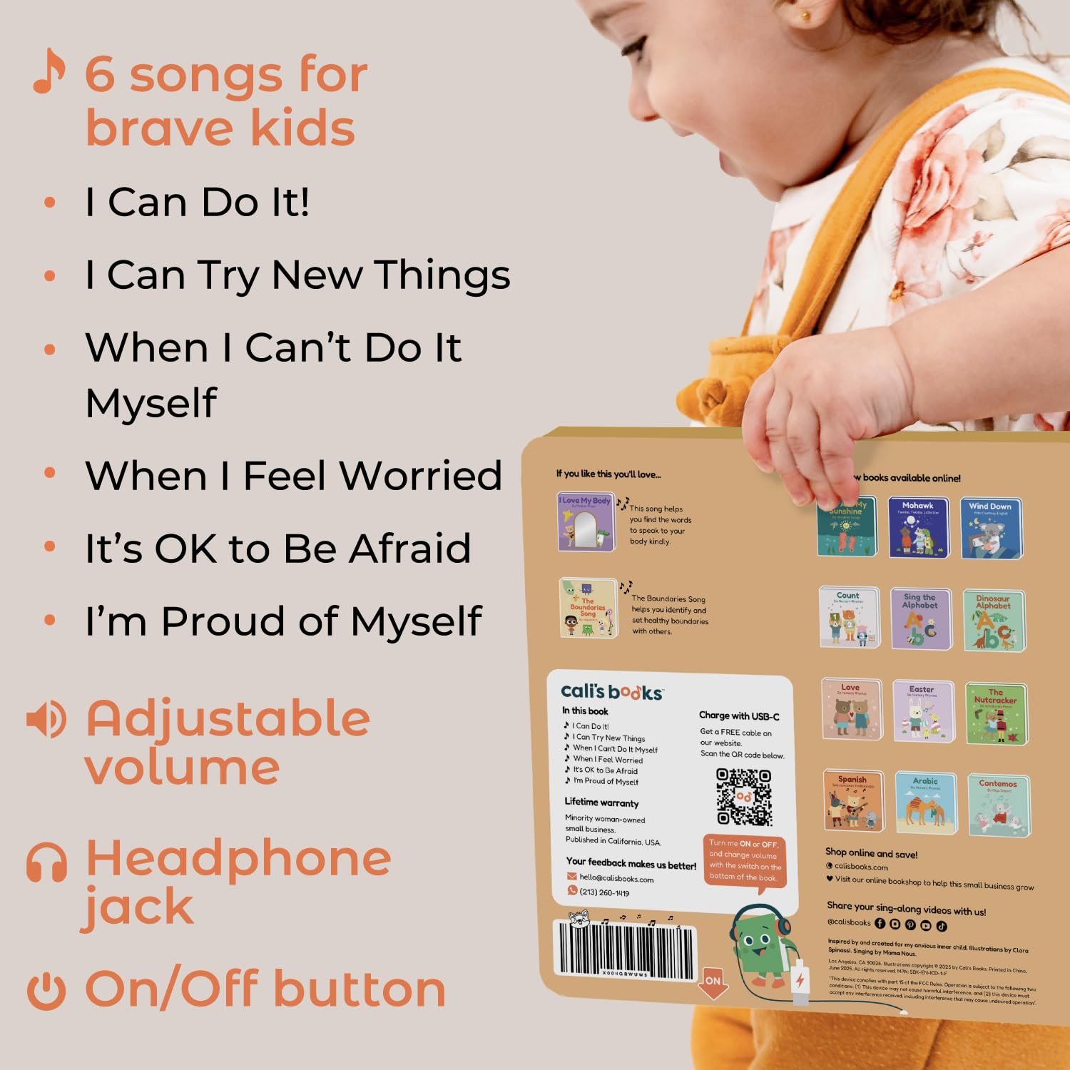 Cali's Books sound buttons foster cause-and-effect learning and confidence