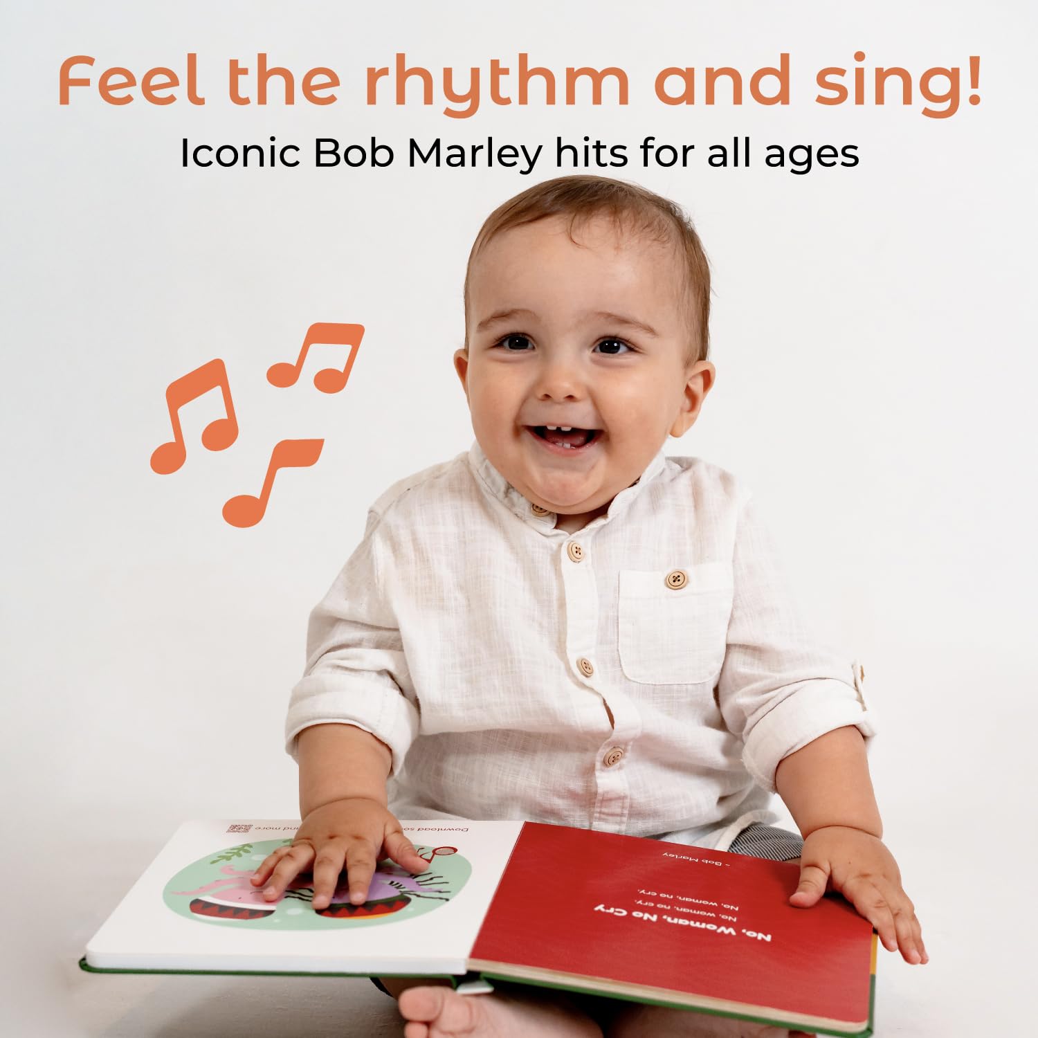 Cali's Books Reggae Musical Book button-press demonstrates cause-and-effect through interactive play