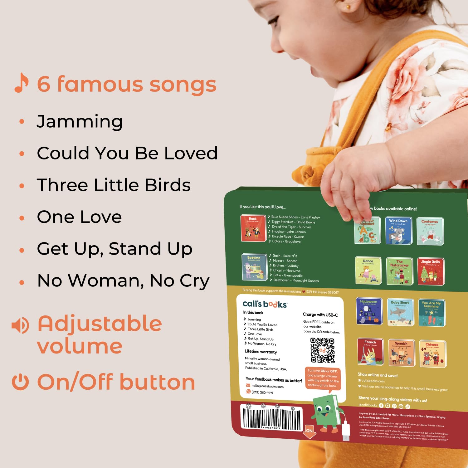 Cali's Books Reggae Musical Book colorful artwork enhances visual appeal during reading
