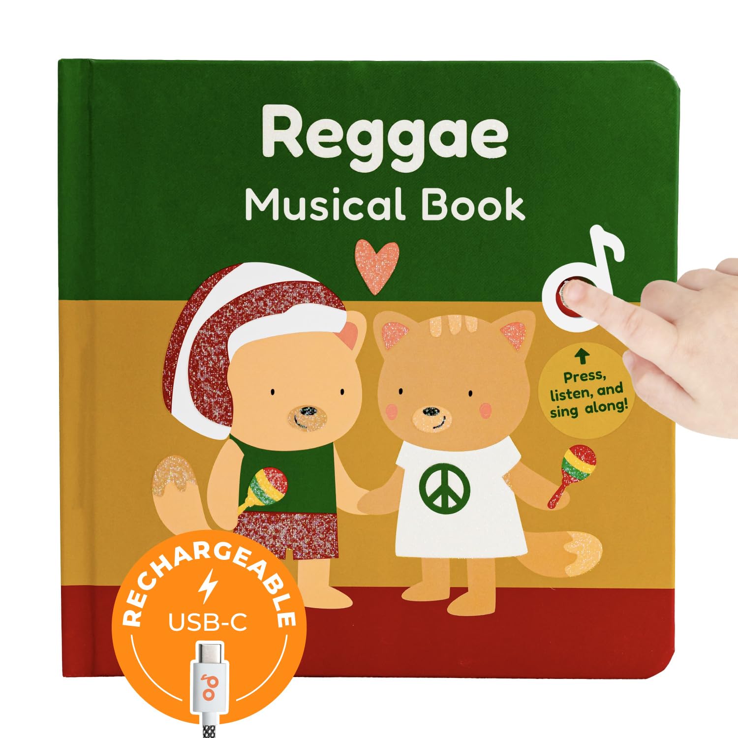 Cali's Books Reggae Musical Book cover featuring Bob Marley art invites toddlers to sing