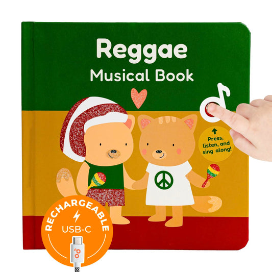 Cali's Books Reggae Musical Book cover featuring Bob Marley art invites toddlers to sing
