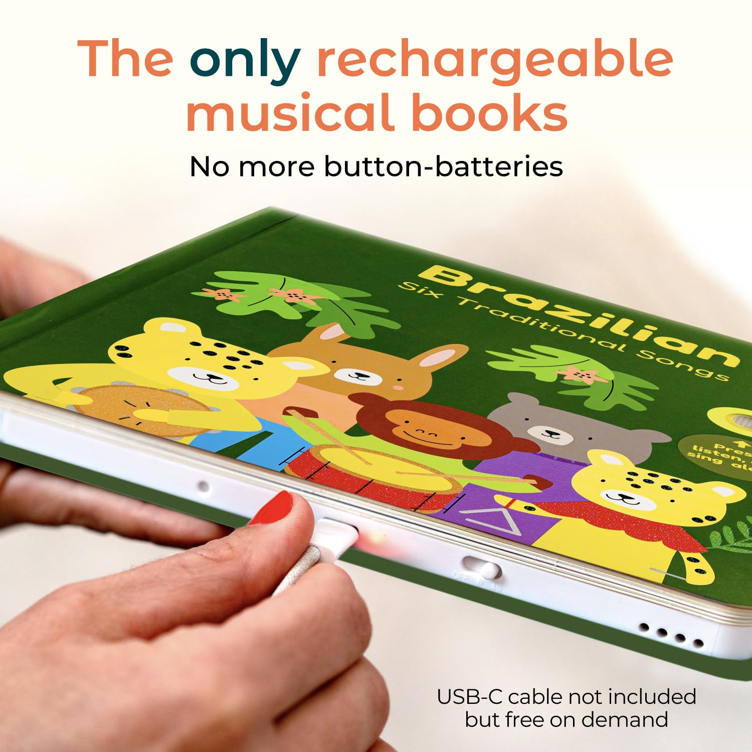 Cali's Books sound-button pages for interactive musical play.