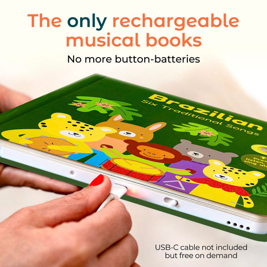 Cali's Books sound-button pages for interactive musical play.