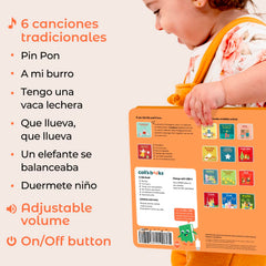 Cali's Books durable, gift-ready Spanish nursery rhyme book.