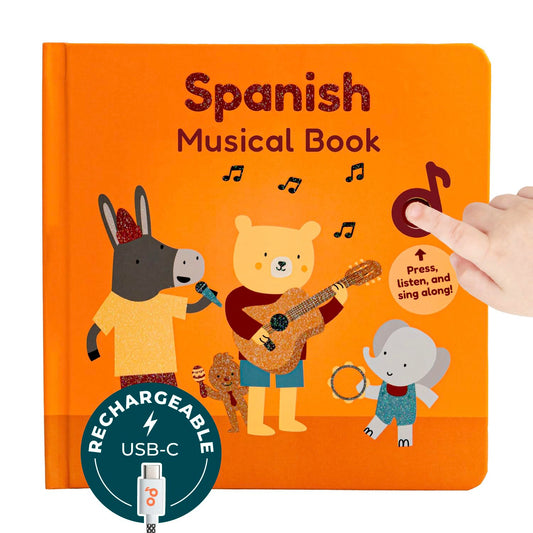 Cali's Books Spanish toddler musical book cover with engaging songs.