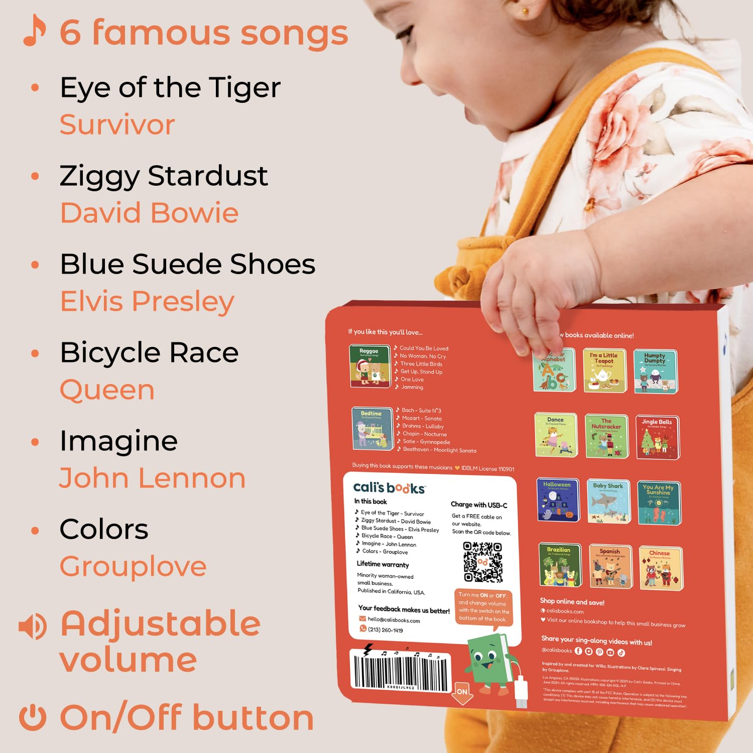 Cali's Books USB-C recharge feature keeps the toy ready for daily play.
