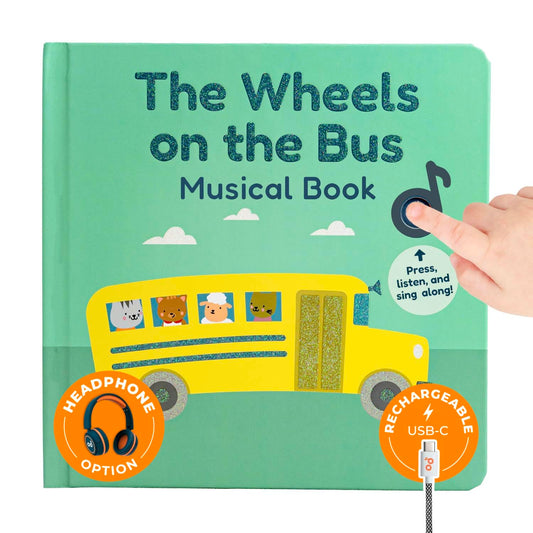 Cali's Books Wheels on the Bus book cover with Montessori art to spark early word learning