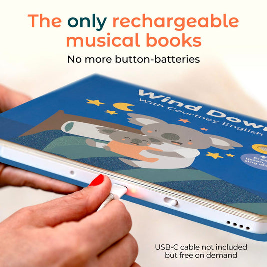 Cali’s Books Wind Down USB-C recharge panel for easy nightly audio