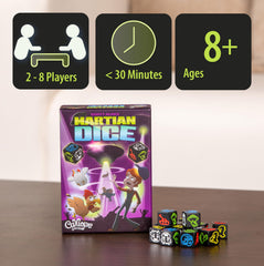 Calliope Martian Dice action shot of players scooping and scoring