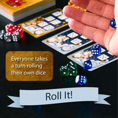 Calliope Roll for It! embroidered bag keeps dice and cards organized.