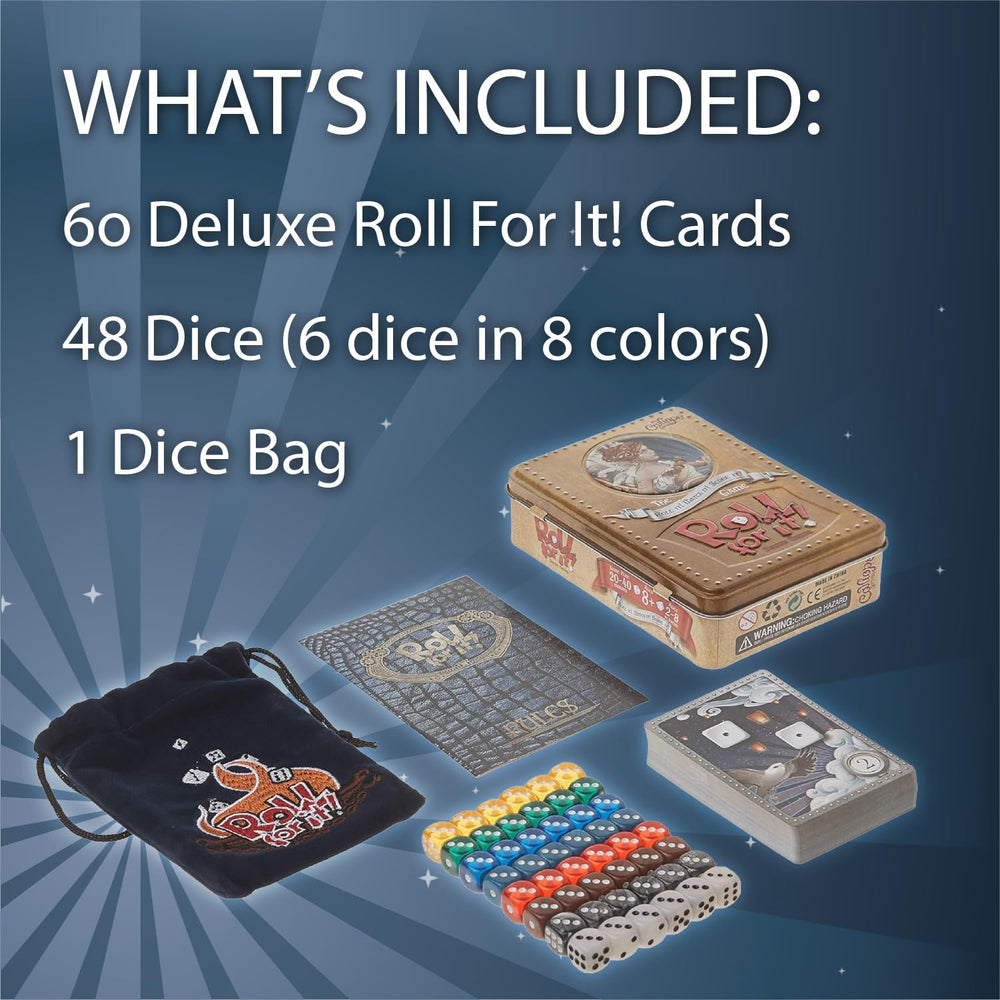 Calliope Roll for It! travel-friendly tin enables on-the-go gaming.