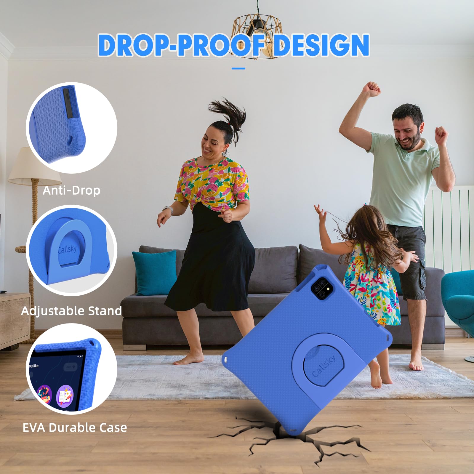 Callsky-Kids EVA case with built-in stand for hands-free viewing