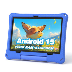 Callsky-Kids 10-inch tablet front view in blue, ergonomic for kids