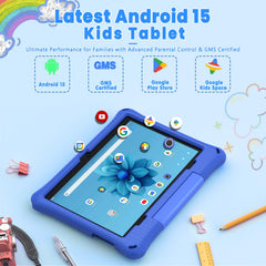 Callsky-Kids 10-inch tablet side blue view for portability