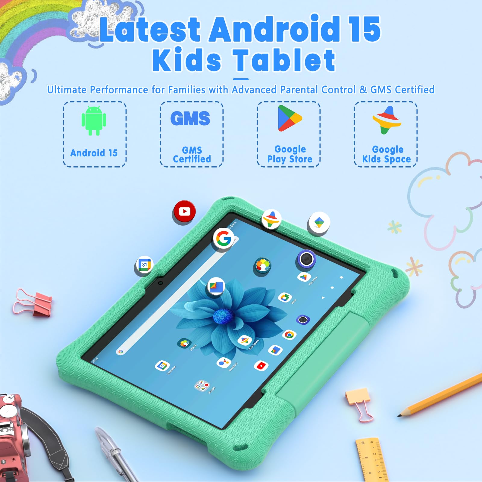 Callsky-Kids tablet side view showing slim, portable design