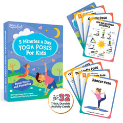 Calm and Joyful Kids Yoga Cards beginner poses for focus and movement practice.