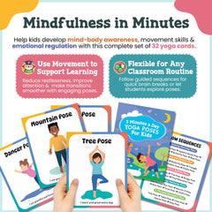 Calm and Joyful Kids Yoga Cards guided instructions for easy pose practice.