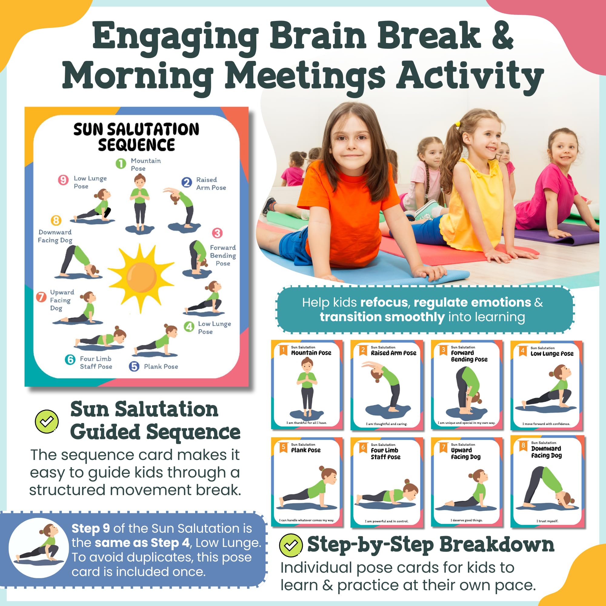 Calm and Joyful Kids Yoga Cards sensory play to engage movement and focus.
