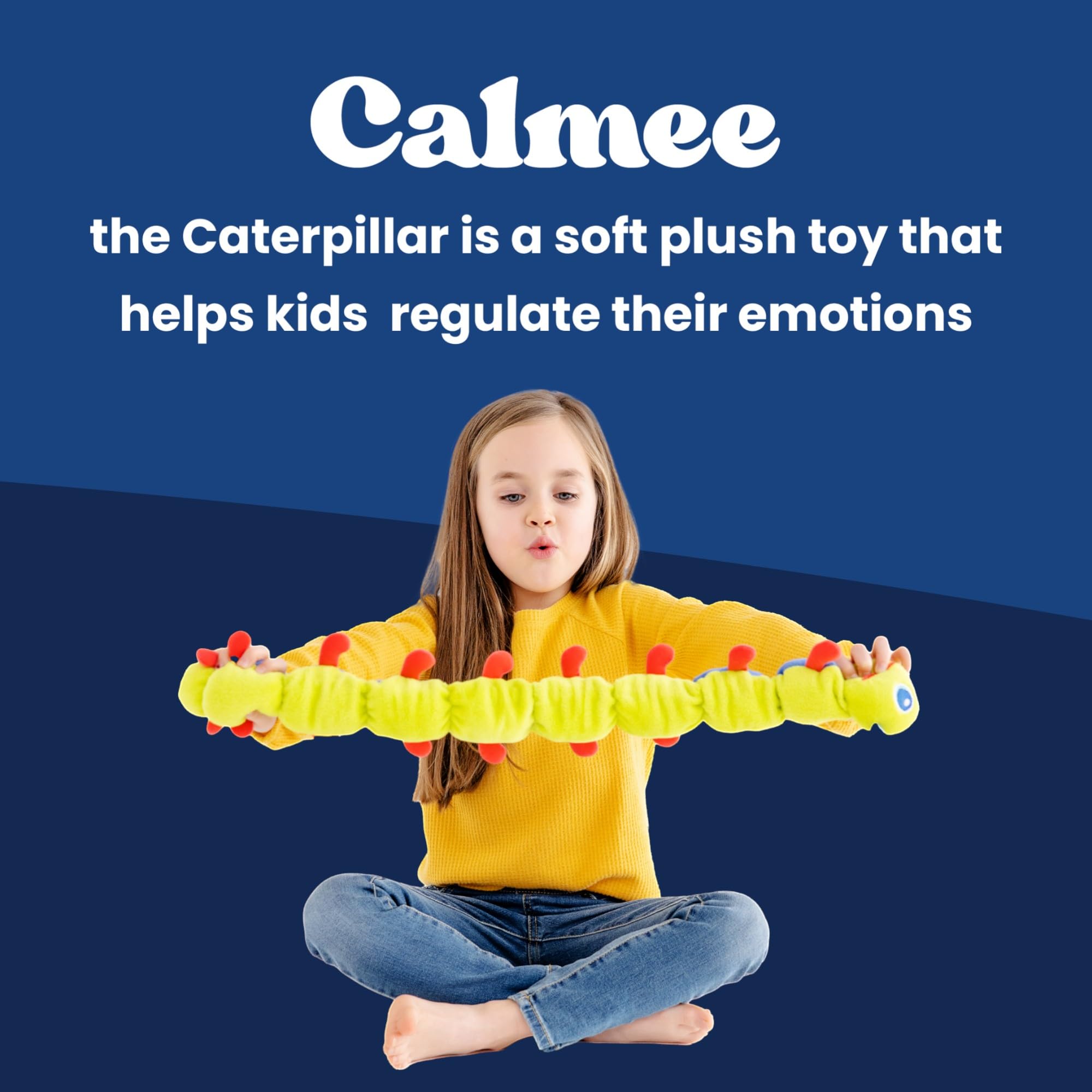 Box and label explain Calmee's 3-in-1 calming features.