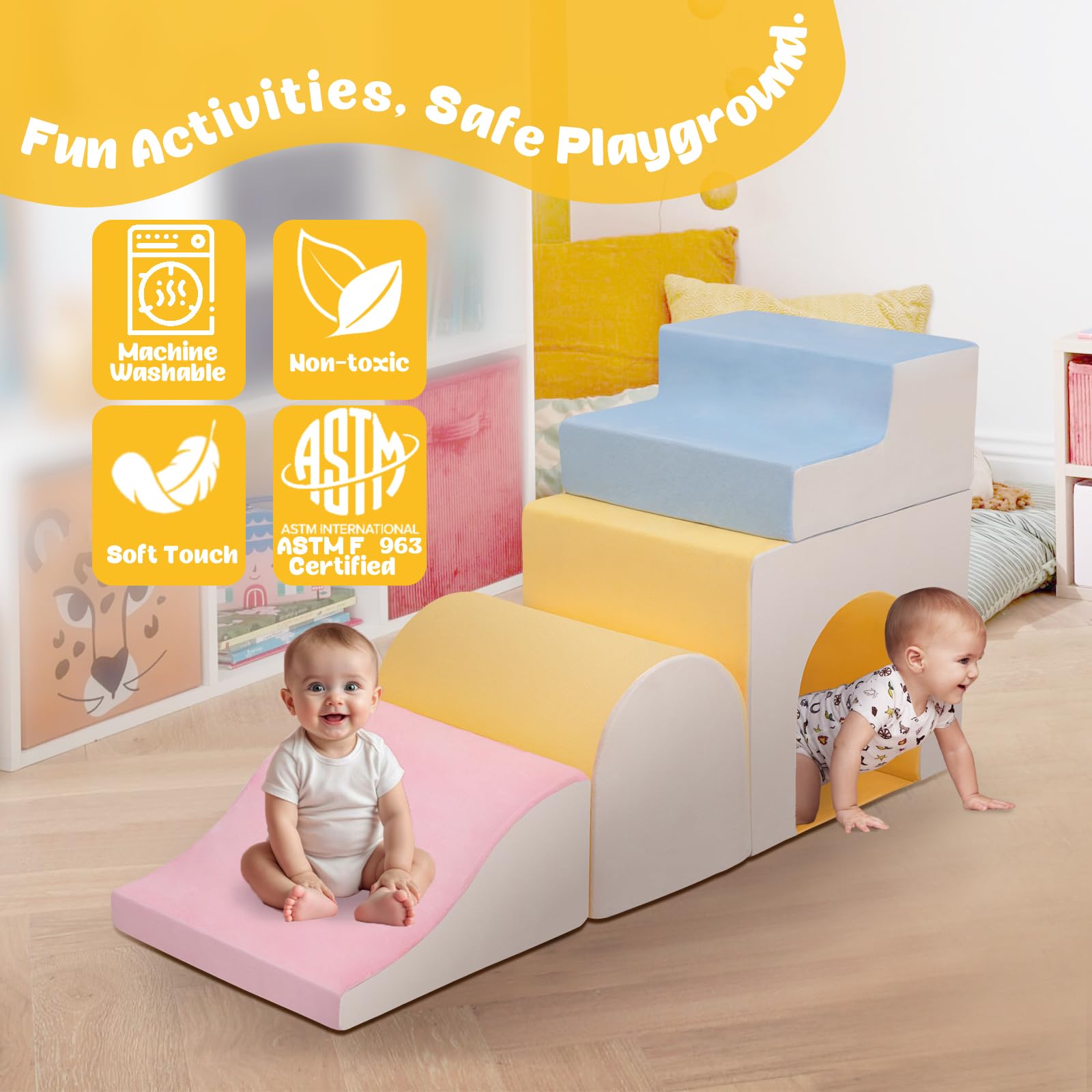 Camelus blocks texture close-up conveys soft touch and kid-friendly material