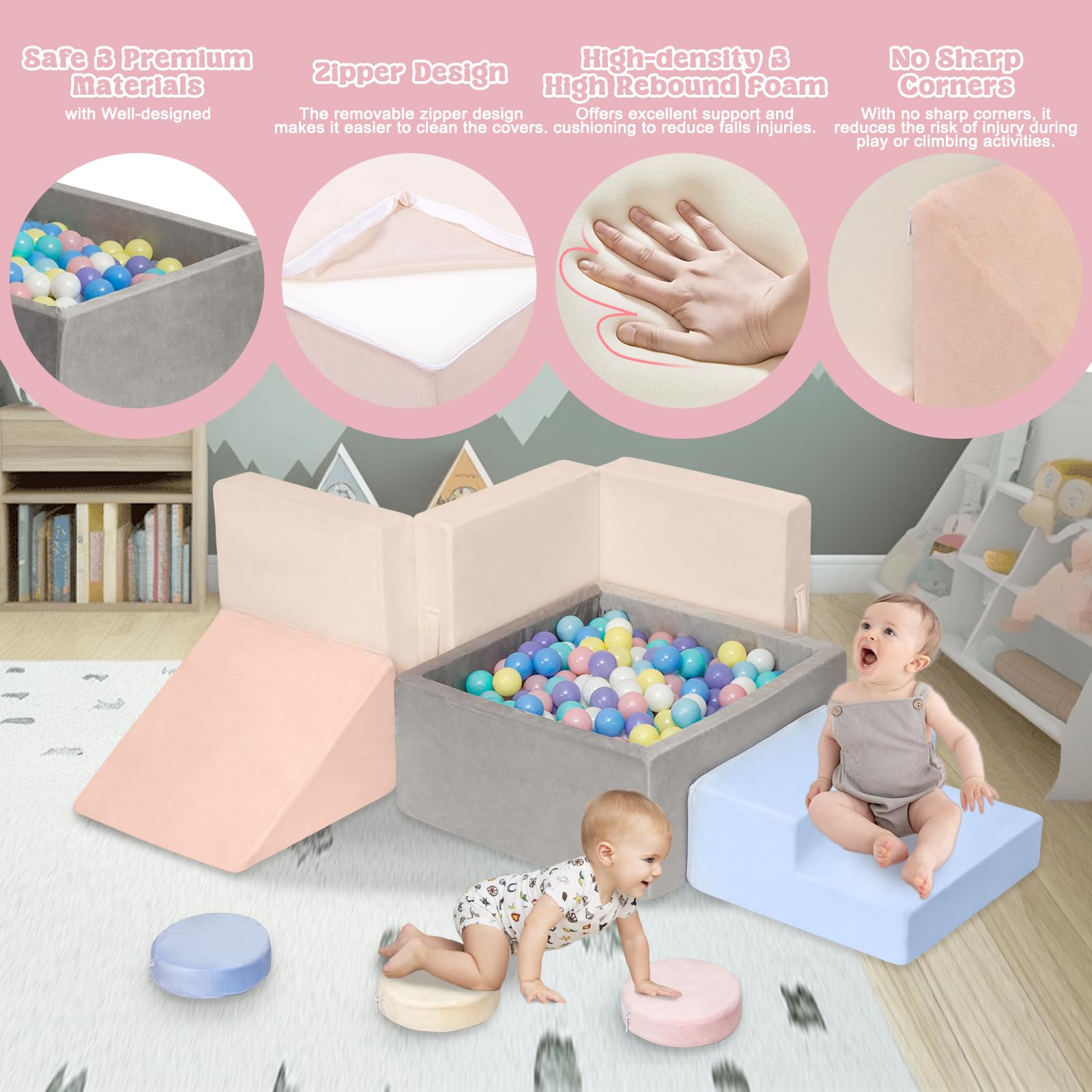 Camelus machine washable covers simplify cleaning after active play sessions.