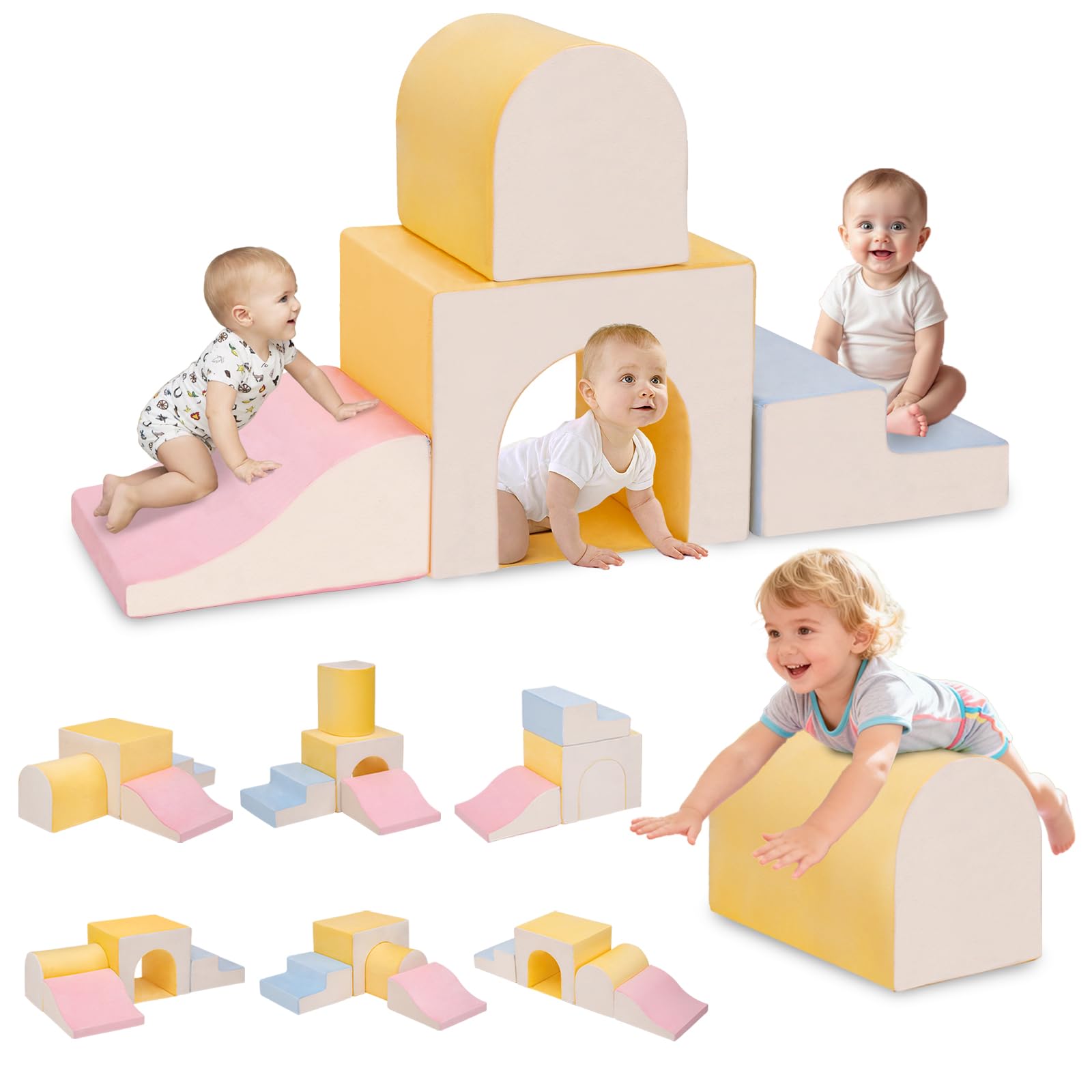 Camelus large climbing toys top view shows soft foam blocks for safe indoor exploration