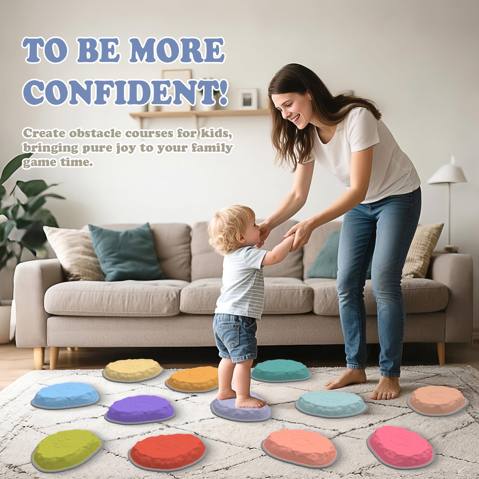 Camelus stepping stones support backyard obstacle courses and play.